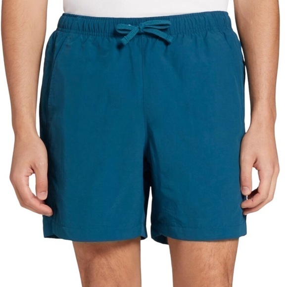 DSG Shorts Men’s 6” Nylon Brilliant Teal Relaxed Fit Elastic Waist Size-L/XL NWT - Picture 1 of 10